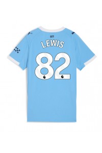 Manchester City Rico Lewis #82 Jalkapallovaatteet Naisten Kotipaita 2025-26 Lyhythihainen